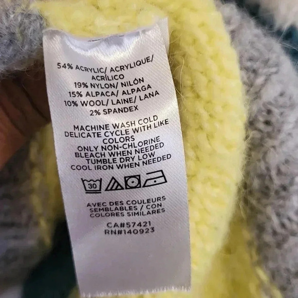 Lou & Grey For LOFT Plushfuzz Wool/Alpaca Blend Colorblock Turtleneck Sweater(M) - Picture 8 of 8